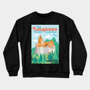 Travel Poster Transylvania, Bran castle, Dracula 1 Crewneck Sweatshirt